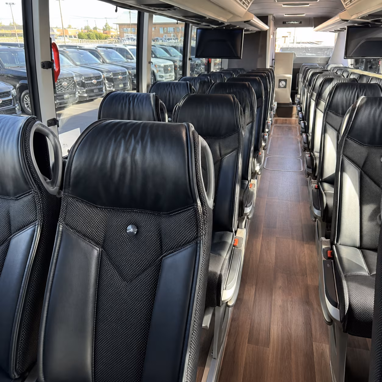 shelby charter bus rental interior